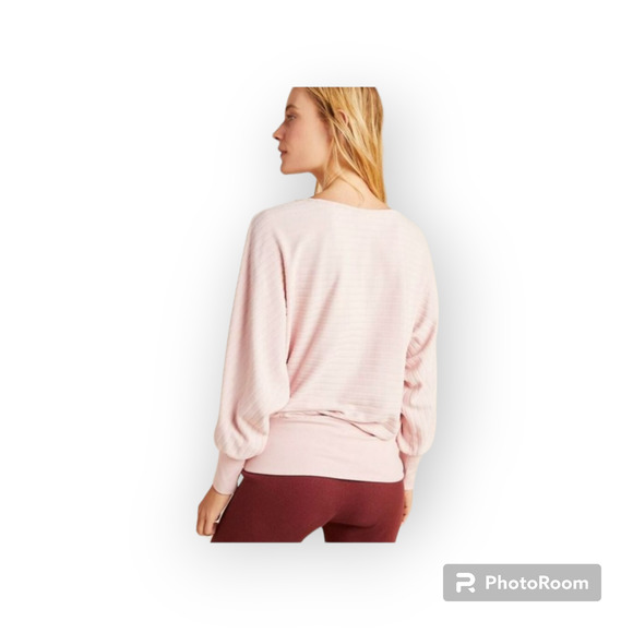 Saturday Sunday Pastel Pink Soft Ribbed Sweater L Oversized Lounging Soft Comfy - Picture 11 of 11